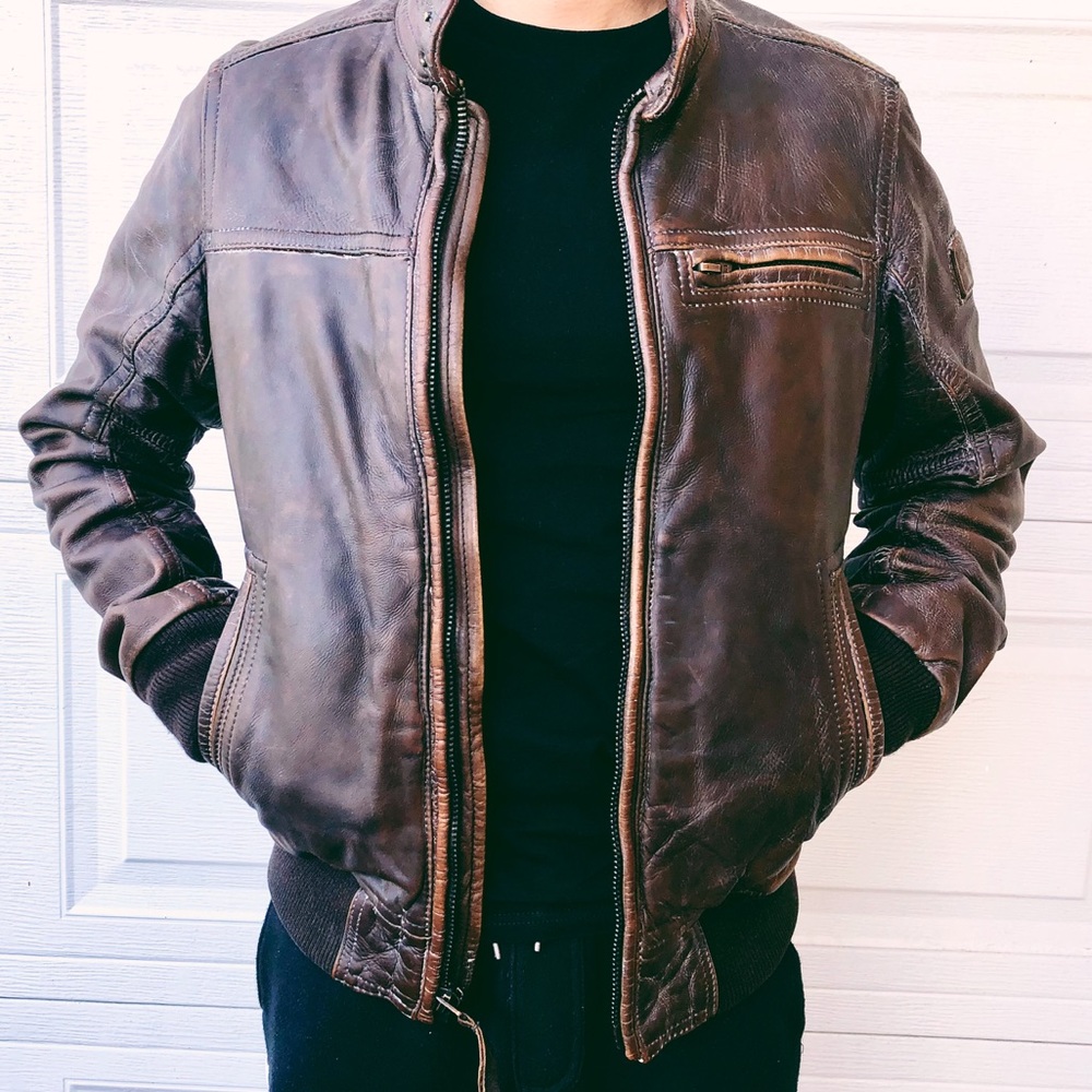 Abercrombie & Fitch Leather “Rollins” Jacket Small